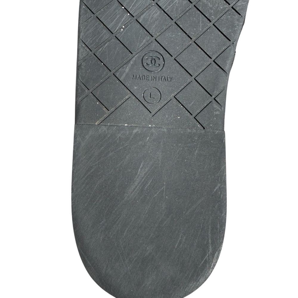 Chanel Quilted Leather CC Logo Shearling House Slippers Black Made in Italy L - Picture 10 of 11